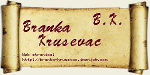 Branka Kruševac vizit kartica